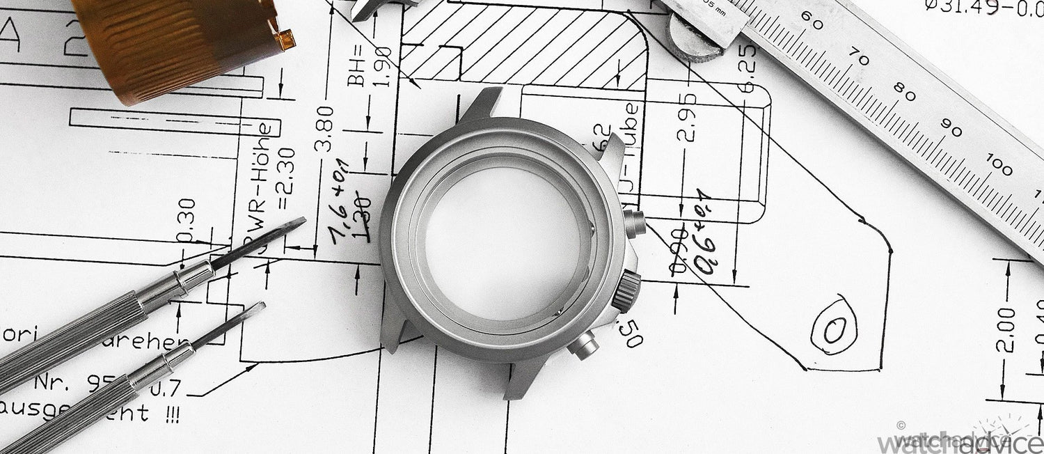 watch case and watch tools, watch drwings