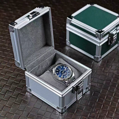 Luxury Single Watch Display Box – Aluminum Frame, Velvet Lining, Custom Logo Available
