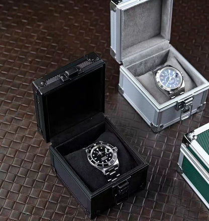 Luxury Single Watch Display Box – Aluminum Frame, Velvet Lining, Custom Logo Available