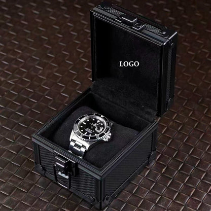 Luxury Single Watch Display Box – Aluminum Frame, Velvet Lining, Custom Logo Available